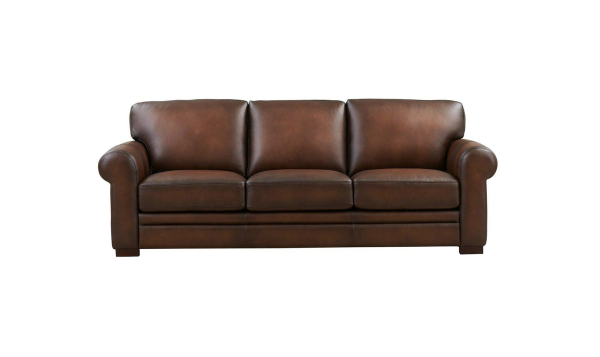3-Seater Sofa in Waxy Pull-Up Leather with Classic Design
