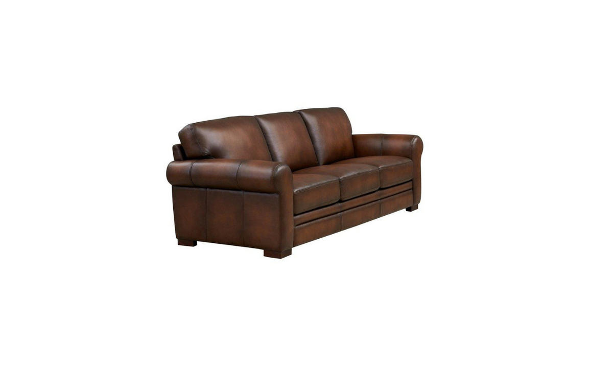 3-Seater Sofa in Waxy Pull-Up Leather with Classic Design