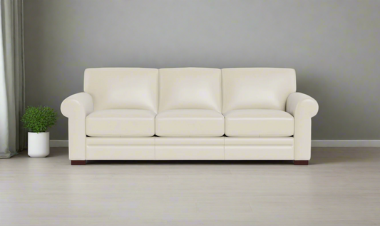 3-Seater Sofa in Waxy Pull-Up Leather with Classic Design