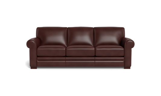 3-Seater Sofa in Waxy Pull-Up Leather with Classic Design