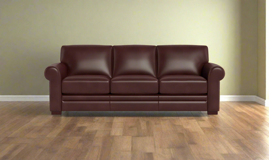 3-Seater Sofa in Waxy Pull-Up Leather with Classic Design