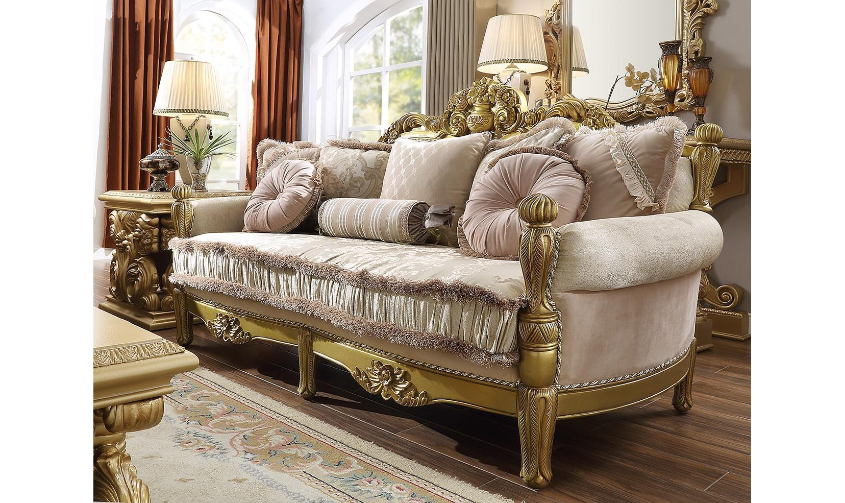 Dimitroula Sofa in Modern Velvet with Curved Arms