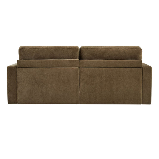2-Seat Modular Sofa in Performance Fabric with Curved Arms