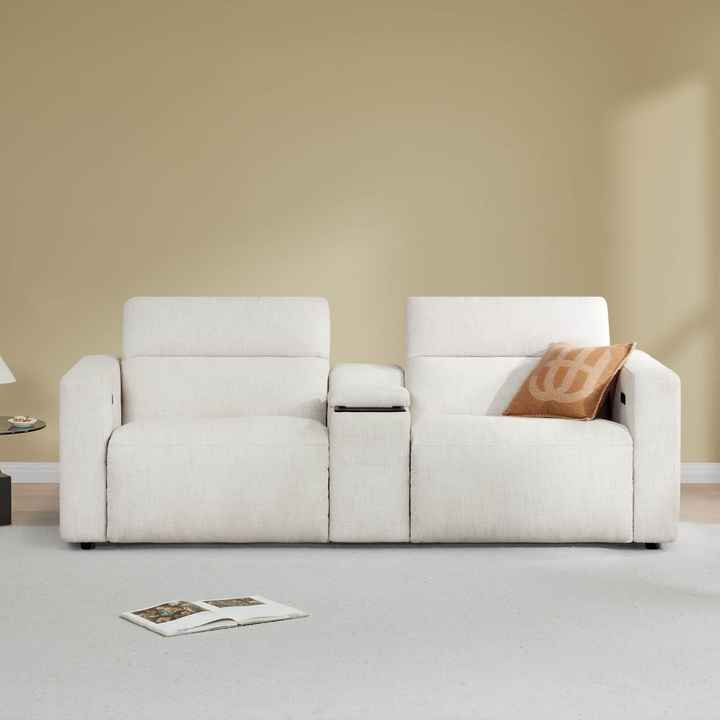 2-Seat Wall-Hugger Reclining Sofa with Power Headrest