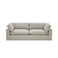 Leather 3 Seater Sofa in Mocha with Tufted Back