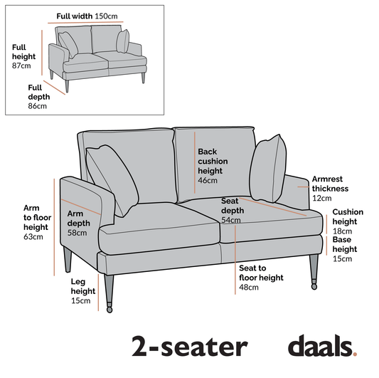 2-Seater Grey Velvet Sofa with Antique Brass Legs