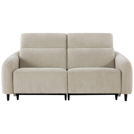 2-Seater Reclining Sofa in Soft Fabric with Power Headrest