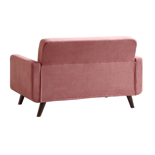 2-Seater Sofa in Blush Pink Velvet with Curved Arms