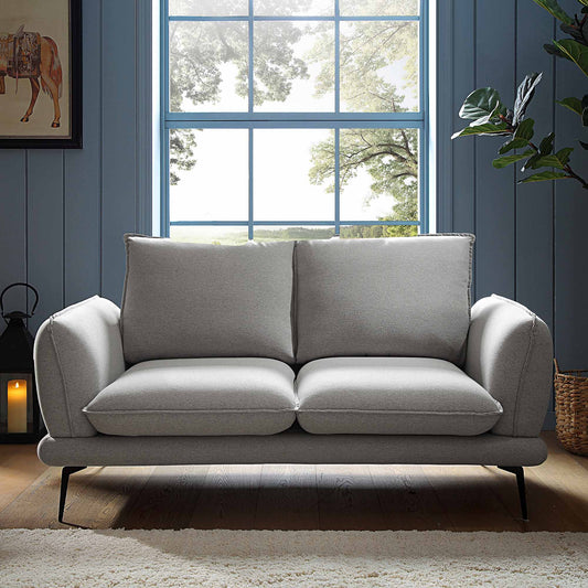 2-Seater Sofa in Grey Marl Fabric with Contemporary Design