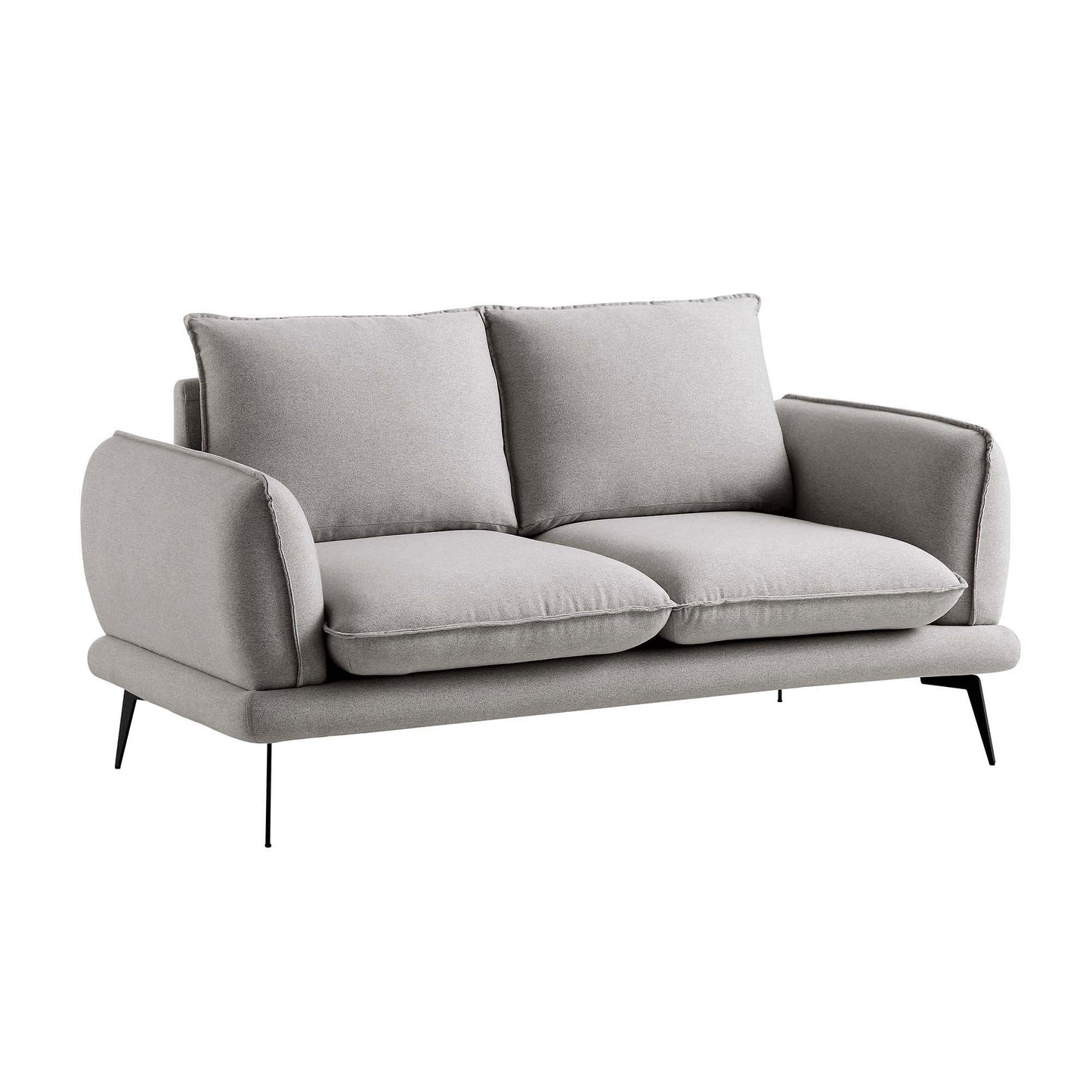2-Seater Sofa in Grey Marl Fabric with Contemporary Design
