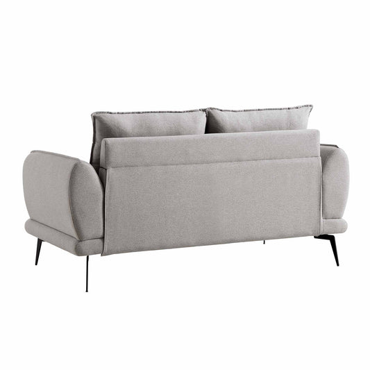 2-Seater Sofa in Grey Marl Fabric with Contemporary Design