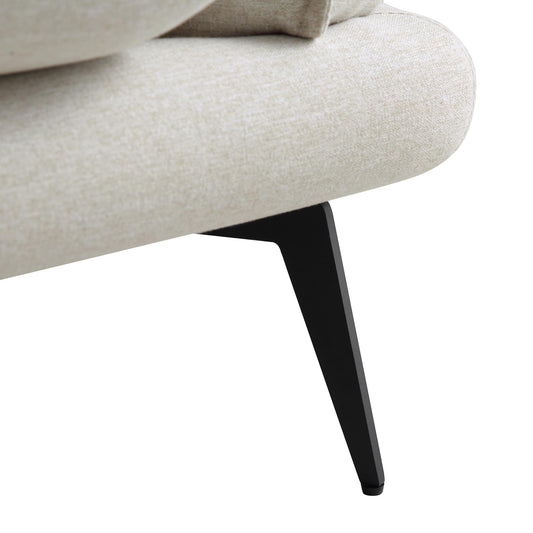 2-Seater Sofa in Oatmeal Fabric with Clean Lines