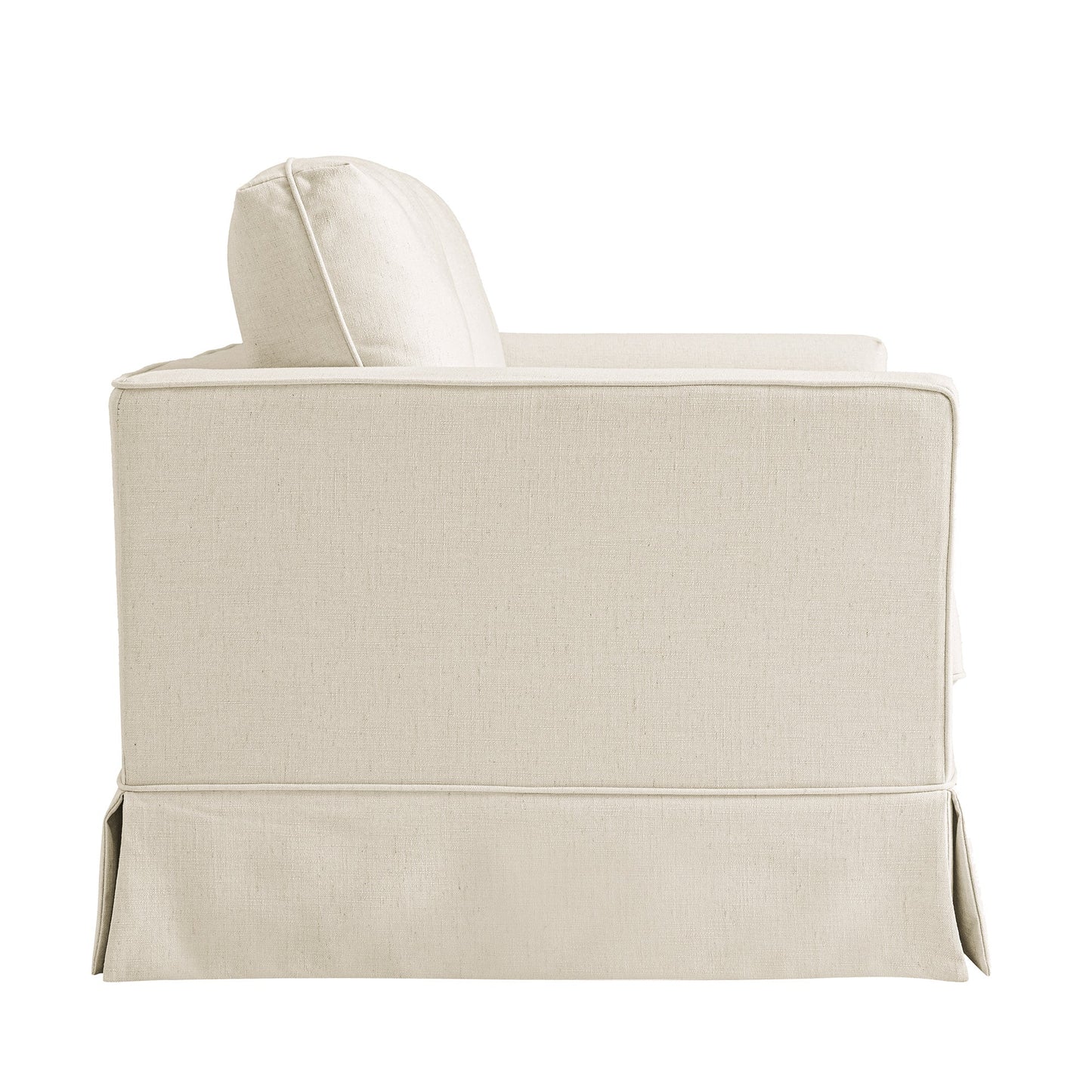 2-Seater Sofa in Oatmeal Linen with Skirted Design