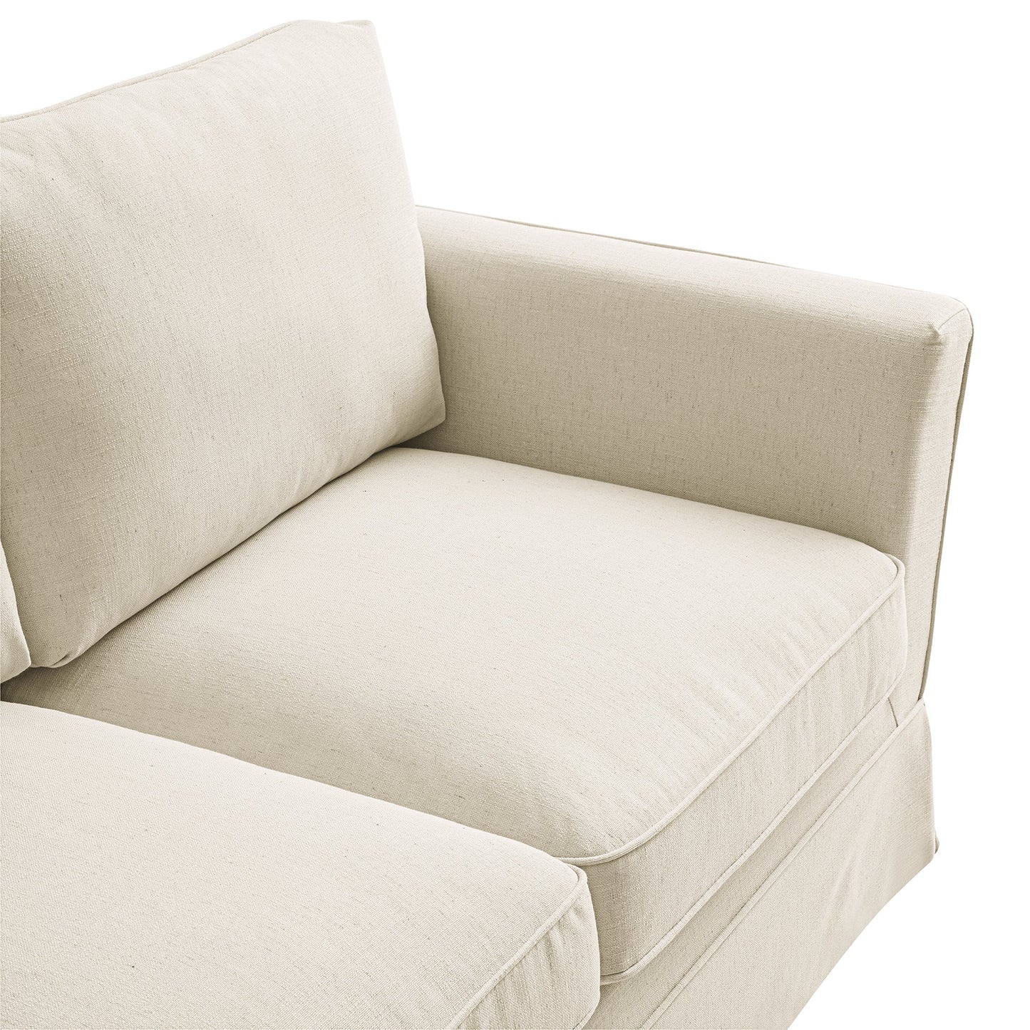2-Seater Sofa in Oatmeal Linen with Skirted Design