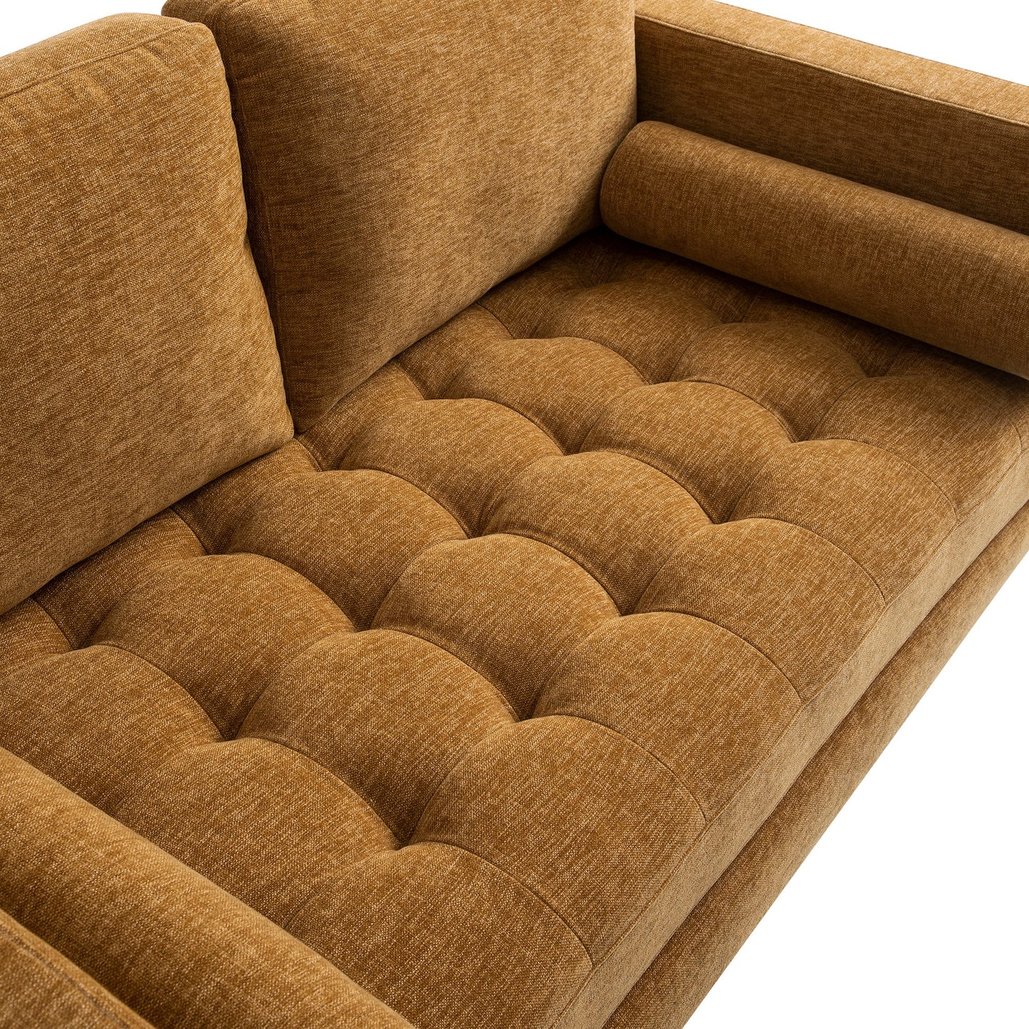 2-Seater Sofa in Spiced Honey Chenille with Curved Arms