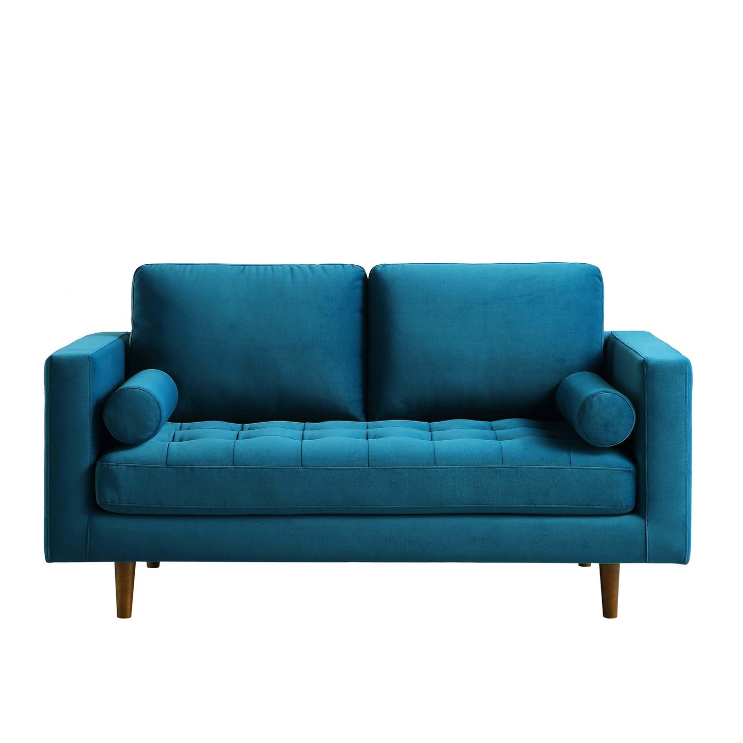 2-Seater Sofa in Teal Velvet with Elegant Curved Arms