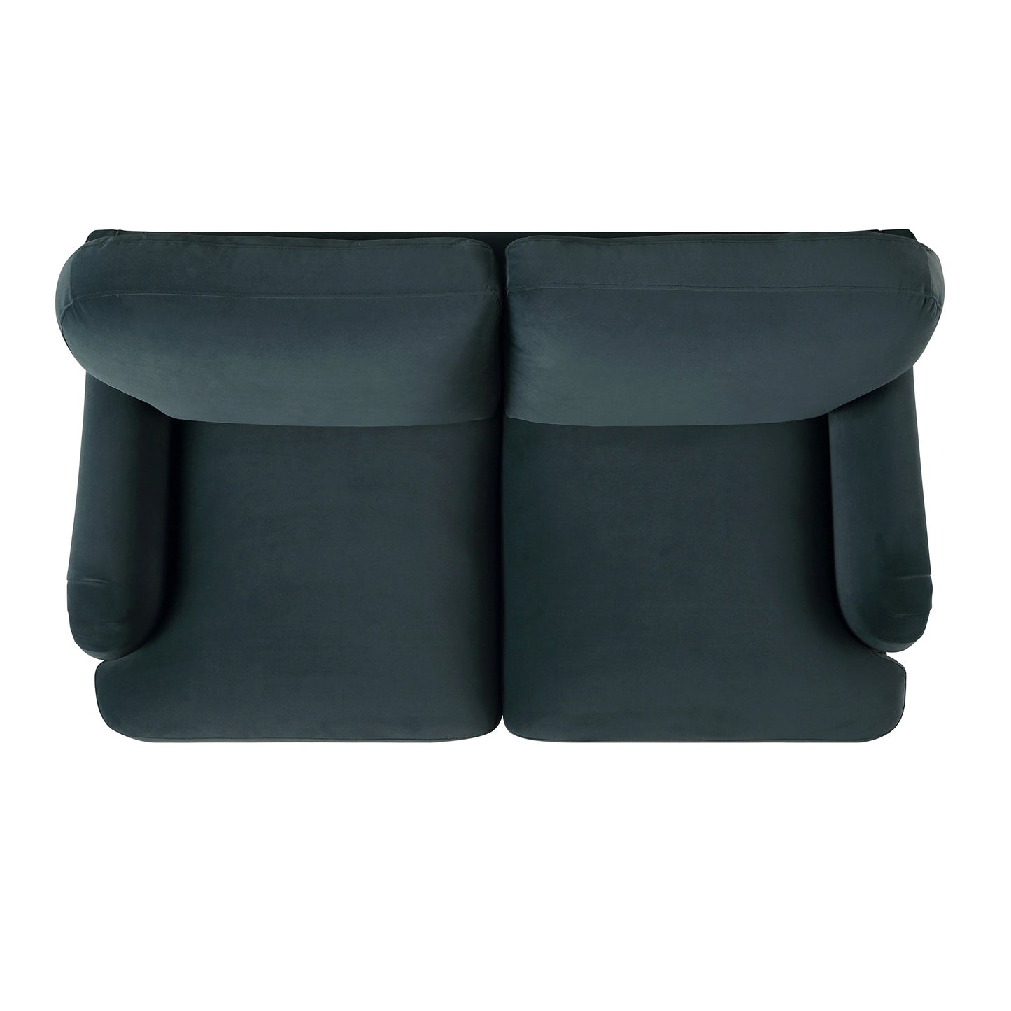 2-Seater Velvet Sofa in Aegean Blue with Sleek Lines