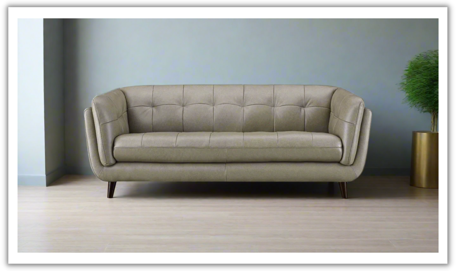 3-Seater Leather Sofa with High-Density Cushions