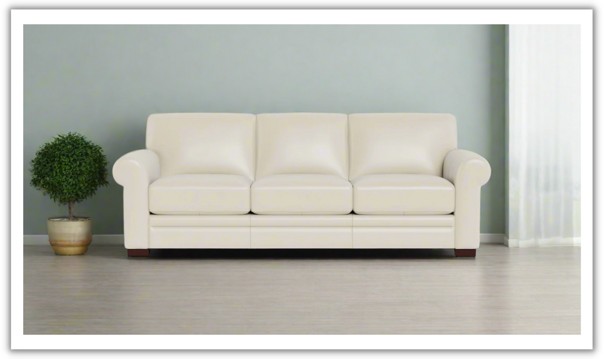 3-Seater Sofa in Waxy Pull-Up Leather with Classic Design