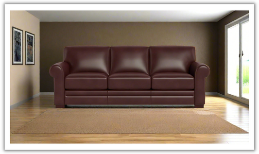 3-Seater Sofa in Waxy Pull-Up Leather with Classic Design