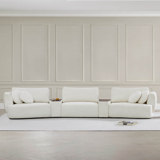 3-Seat Curved Modular Sofa with Generous Dimensions