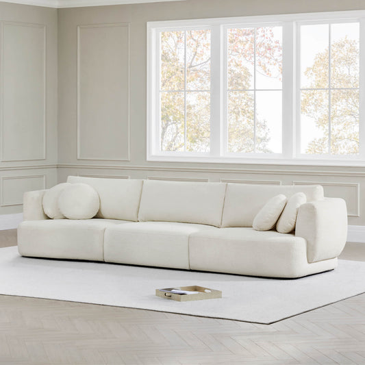 3-Seat Curved Modular Sofa with Generous Dimensions