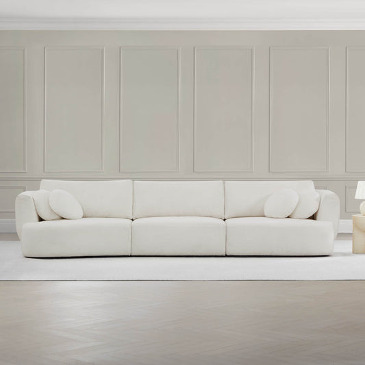 3-Seat Curved Modular Sofa with Generous Dimensions