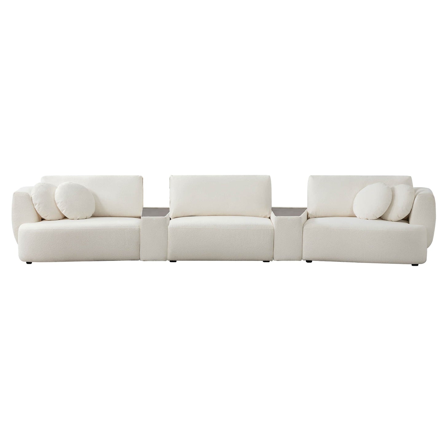 3-Seat Curved Modular Sofa with Generous Dimensions