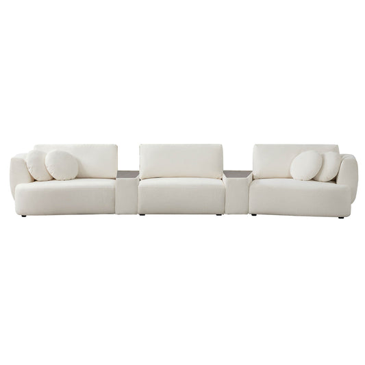 3-Seat Curved Modular Sofa with Generous Dimensions