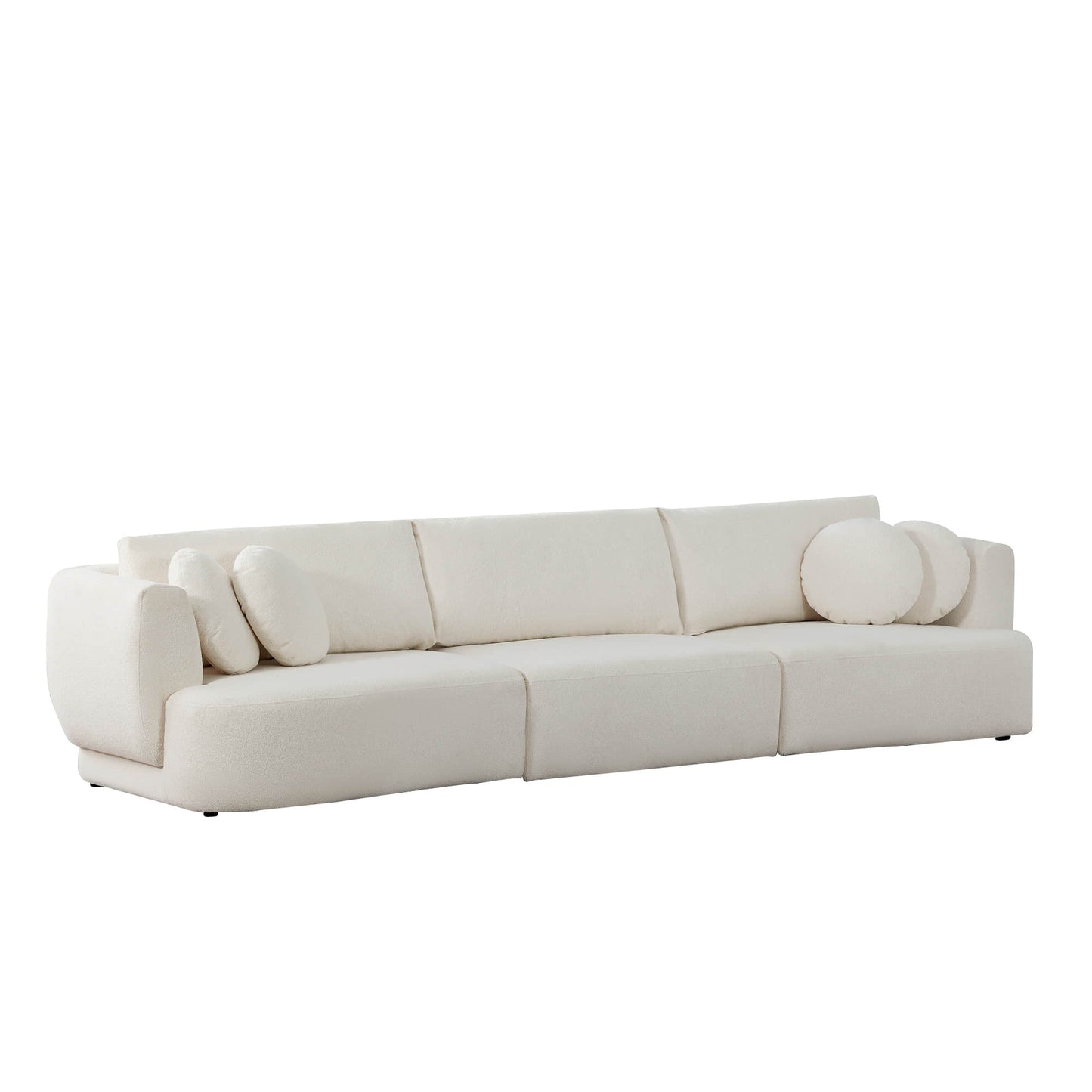 3-Seat Curved Modular Sofa with Generous Dimensions