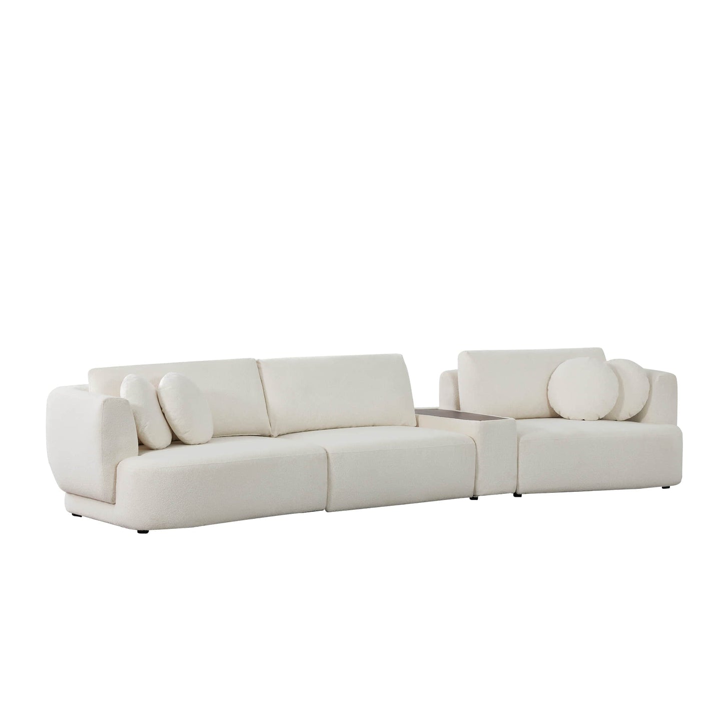 3-Seat Curved Modular Sofa with Generous Dimensions