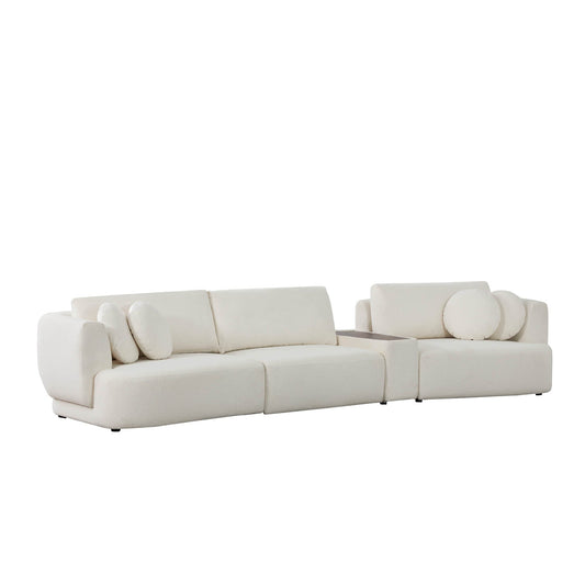 3-Seat Curved Modular Sofa with Generous Dimensions