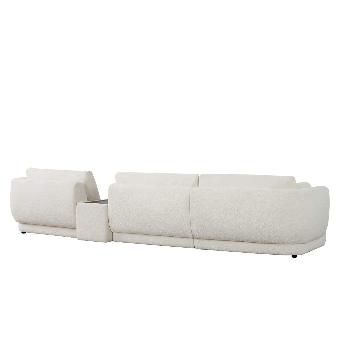 3-Seat Curved Modular Sofa with Generous Dimensions