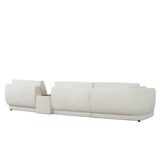 3-Seat Curved Modular Sofa with Generous Dimensions