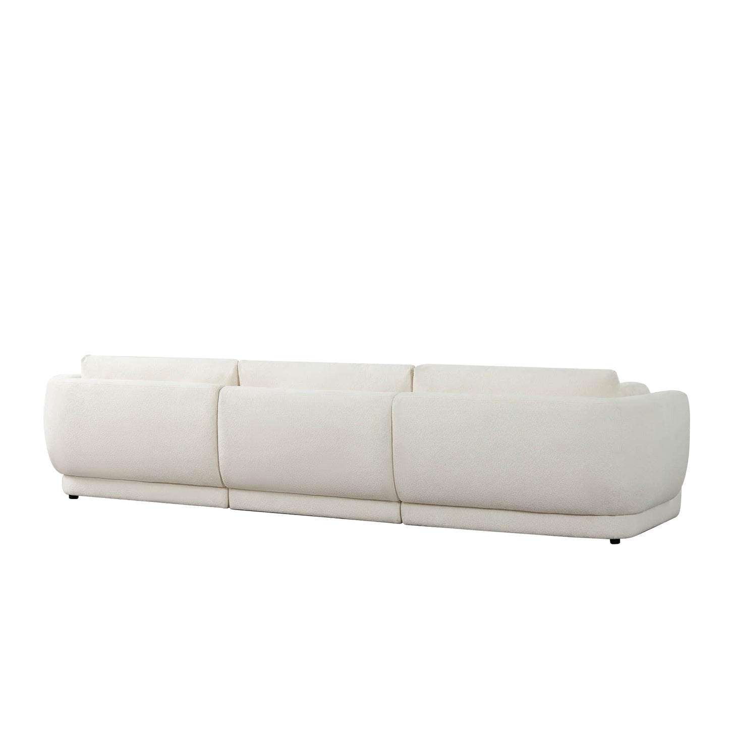 3-Seat Curved Modular Sofa with Generous Dimensions