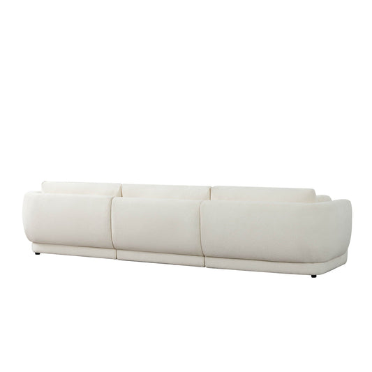 3-Seat Curved Modular Sofa with Generous Dimensions