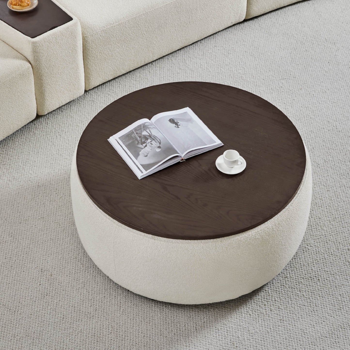 3-Seat Curved Modular Sofa with Generous Dimensions