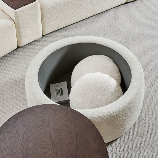 3-Seat Curved Modular Sofa with Generous Dimensions