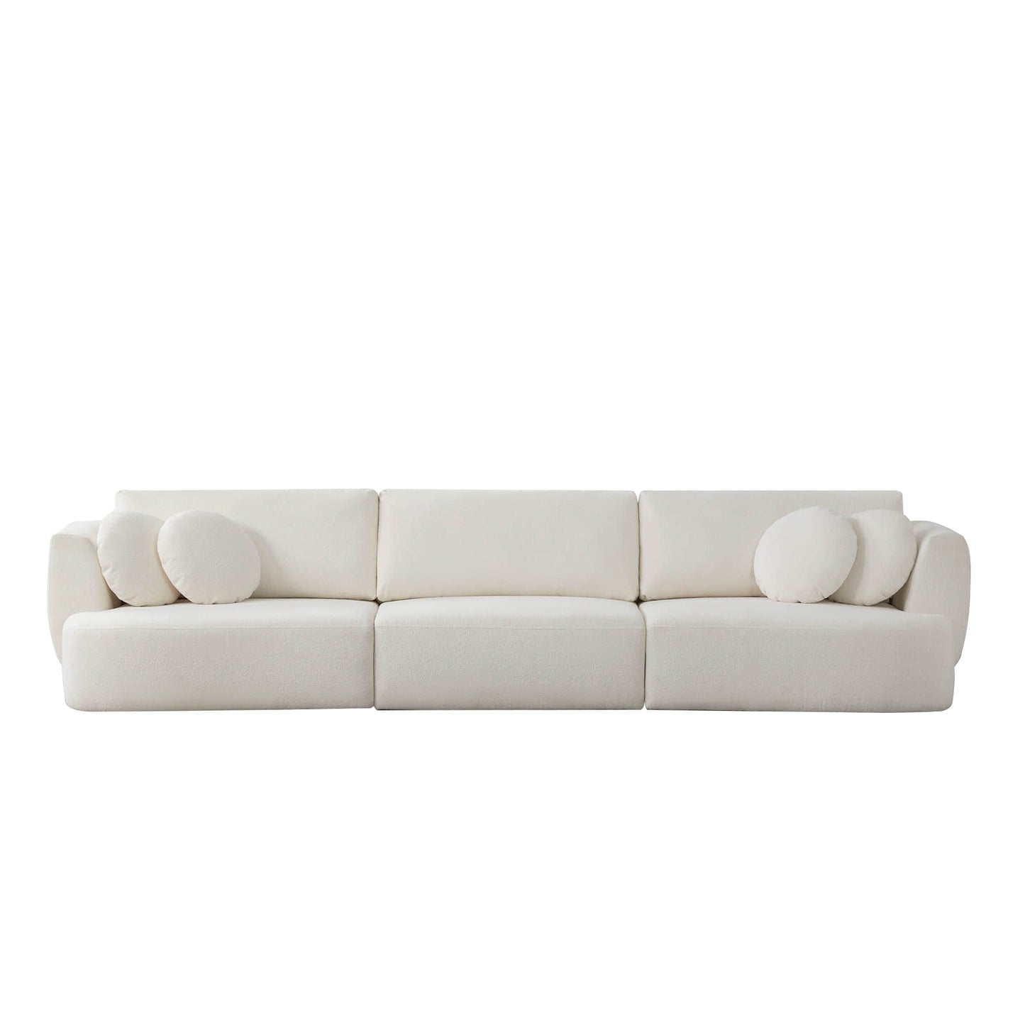 3-Seat Curved Modular Sofa with Generous Dimensions