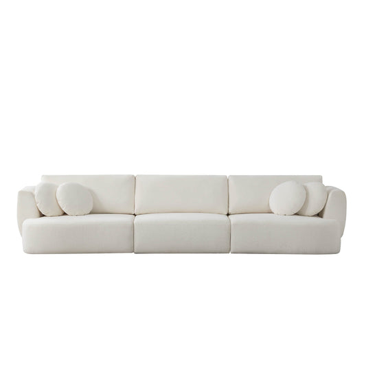 3-Seat Curved Modular Sofa with Generous Dimensions