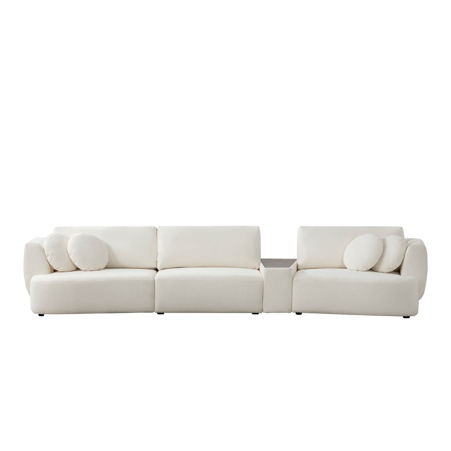 3-Seat Curved Modular Sofa with Generous Dimensions