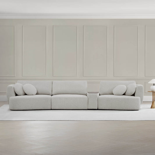 3-Seat Curved Modular Sofa with Generous Dimensions