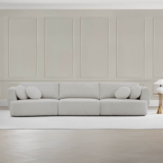 3-Seat Curved Modular Sofa with Generous Dimensions