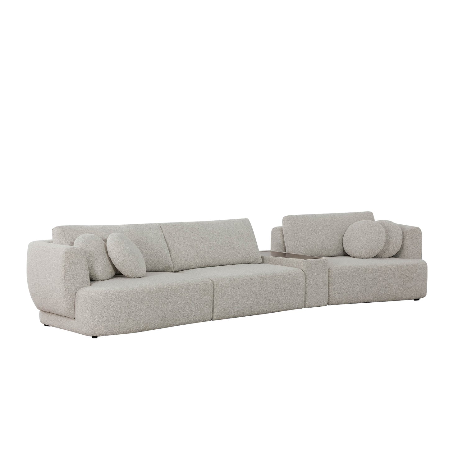 3-Seat Curved Modular Sofa with Generous Dimensions