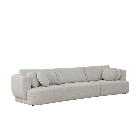 3-Seat Curved Modular Sofa with Generous Dimensions