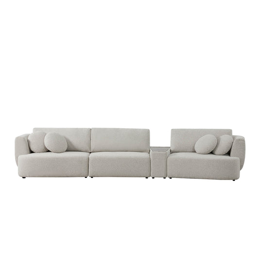 3-Seat Curved Modular Sofa with Generous Dimensions