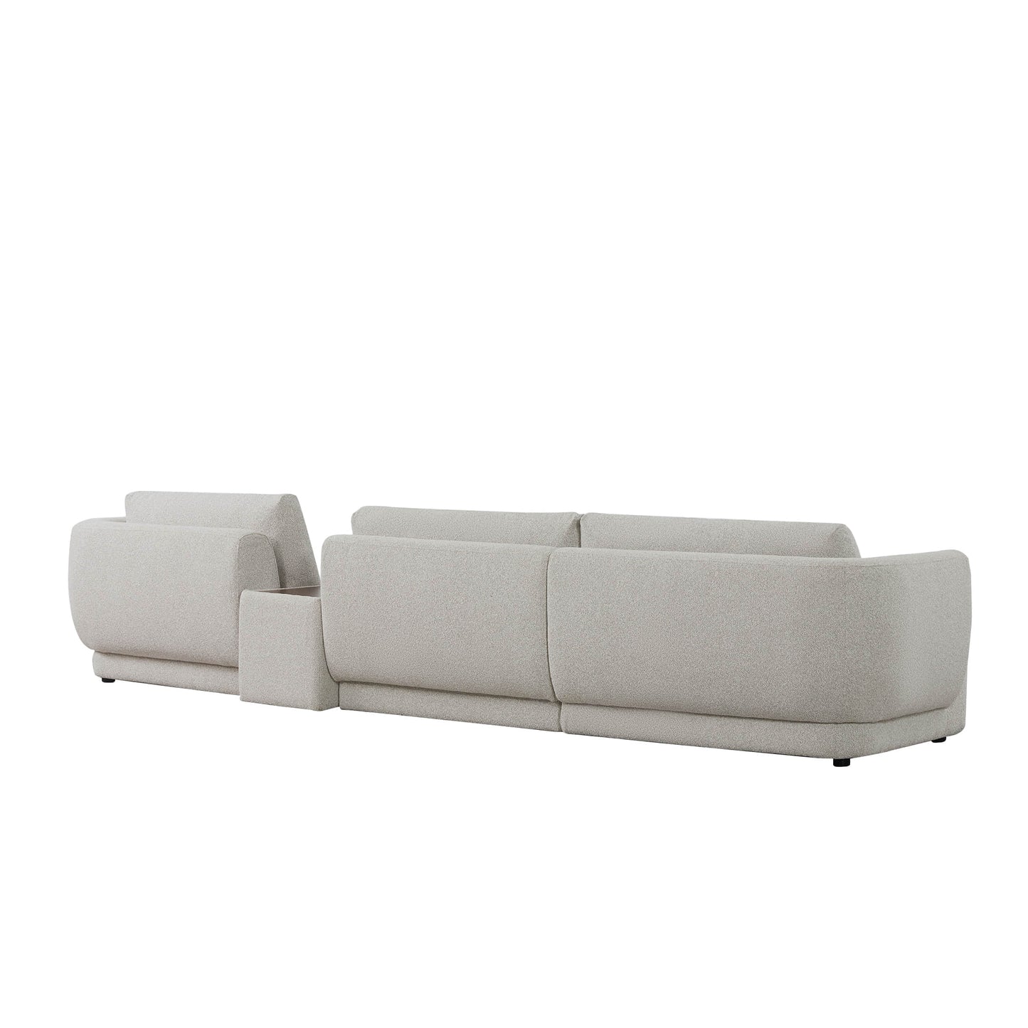 3-Seat Curved Modular Sofa with Generous Dimensions