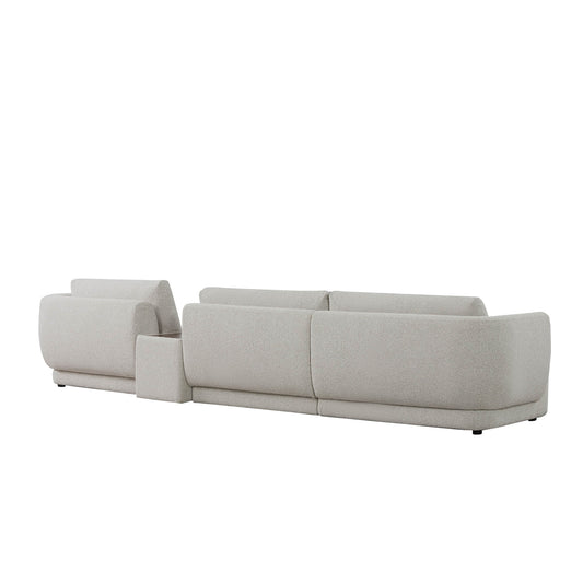 3-Seat Curved Modular Sofa with Generous Dimensions