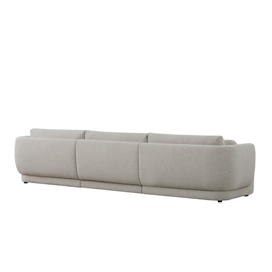 3-Seat Curved Modular Sofa with Generous Dimensions