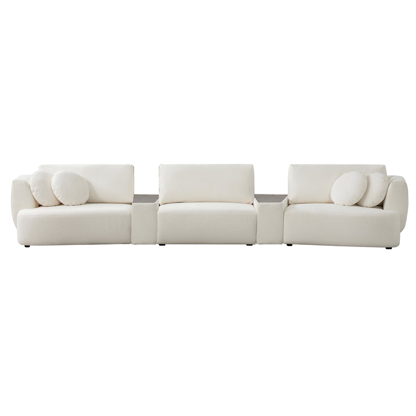 3-Seat Curved Modular Sofa with Generous Dimensions